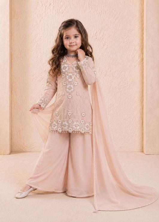 EXCLUSIVE AND TRENDY OC 247 Georgette Pink Kids designer kurtis wholesale